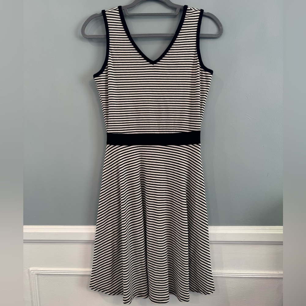 NWOT ModCloth Gilli Black and White Striped Dress